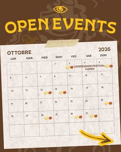 October 2026 calendar for Open Baladin Roma showing craft beer events scheduled on several days throughout the month.