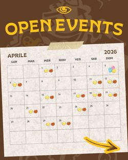 Veranstaltungskalender für April 2026 bei Open Baladin Cuneo mit Symbolen für Bier und Spezialevents